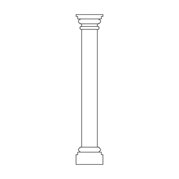 Columna icono de vector pilar. Icono de vector de contorno aislado en columna de fondo blanco pilar. — Vector de stock