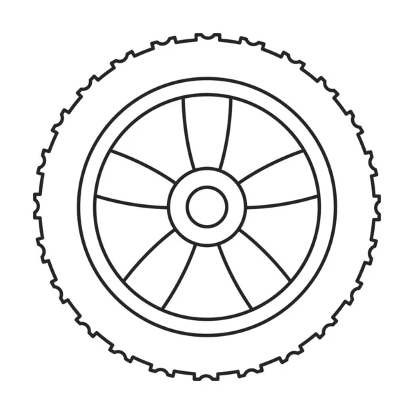 Icono de vector de coche de rueda. Icono de vector de contorno aislado en coche de rueda de fondo blanco. — Archivo Imágenes Vectoriales