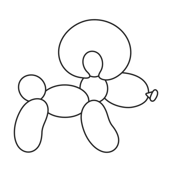 Balloon 푸들 벡터 icon.Outline vector icon 은 흰색 배경 풍선 푸들에 분리 된다.. — 스톡 벡터