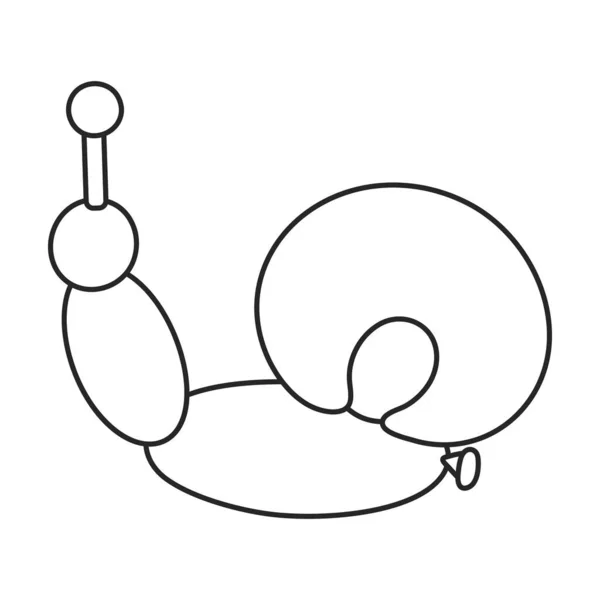 Balloon snail vector icon.Outline vector icon, 흰색 배경 풍선 달팽이에 분리. — 스톡 벡터