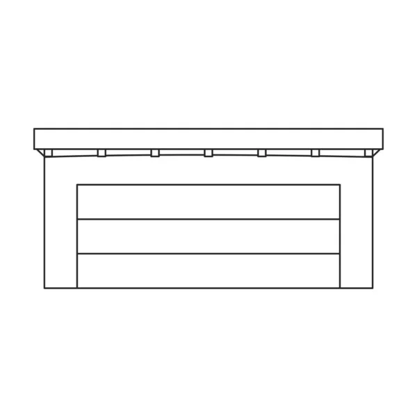 Garage di costruzione vettoriale icon.Outline icona vettoriale isolato su sfondo bianco garage di costruzione. — Vettoriale Stock