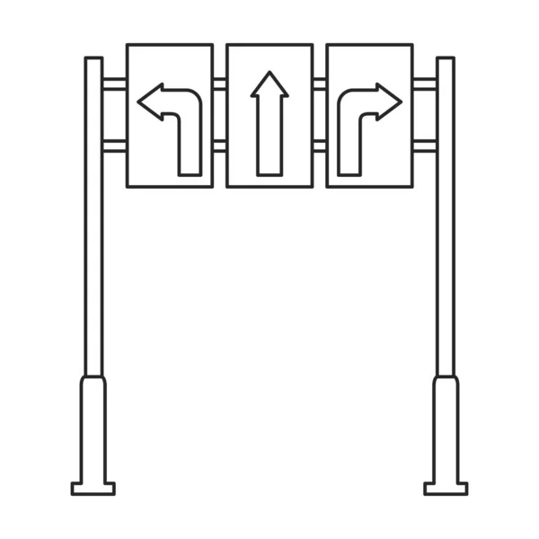 Flecha de la calle vector icon.Outline icono flecha de la calle aislado sobre fondo blanco . — Vector de stock