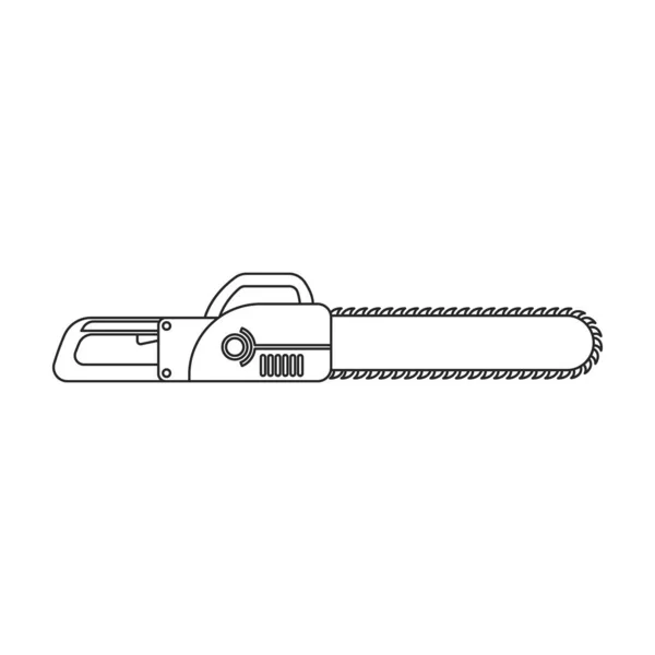 Chainsaw vector icon.Outline vector icon isolated on white background chainsaw. — Stock Vector