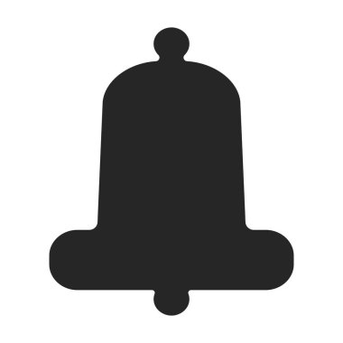 Çan bildirim vektörü simgesi. Siyah vektör simgesi beyaz arkaplan çan bildiriminde izole edildi.