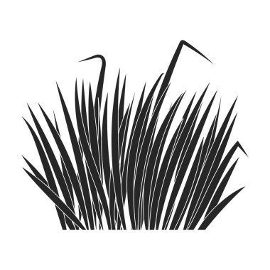 Yeşil çimen vektör simgesi. Siyah vektör simgesi beyaz arkaplan yeşil çimenlerde izole edildi.