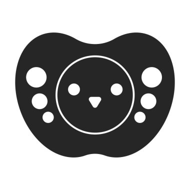 Emzik vektör simgesi. Siyah vektör simgesi beyaz arkaplan emziğinde izole edildi.