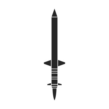 Balistik füze ikonu. Siyah vektör ikonu beyaz arka plan balistik füze üzerinde izole edildi.