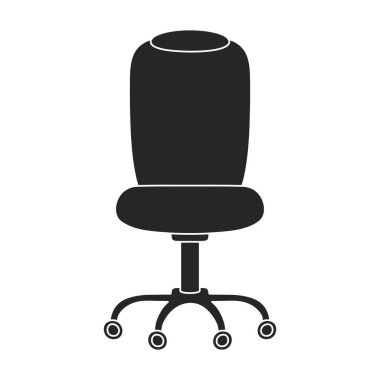 Başkanlık ofisi vektörü siyah simge. Beyaz arka planda vektör illüstrasyon koltuğu ofisi. Başkanlığın izole edilmiş siyah illüstrasyon simgesi.