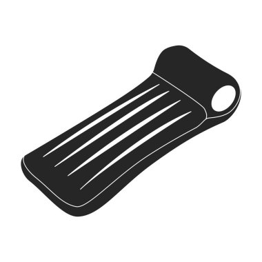 Şişirilebilir yatak vektör simgesi. Siyah vektör simgesi beyaz arkaplan şişirilebilir yatağında izole edildi.