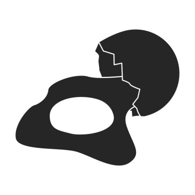 Kırık yumurta vektör simgesi. Siyah vektör simgesi beyaz arka planda izole edilmiş..