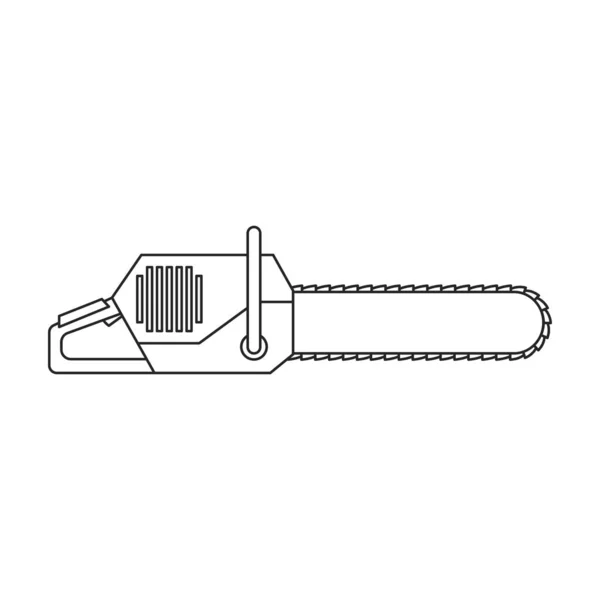 Chainsaw vector icon.Outline vector icon isolated on white background chainsaw. — Stock Vector