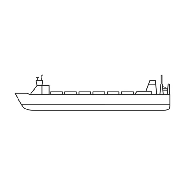 Barge vector icon.Outline vector icon 은 흰색 배경 바지선에서 분리 된다.. — 스톡 벡터