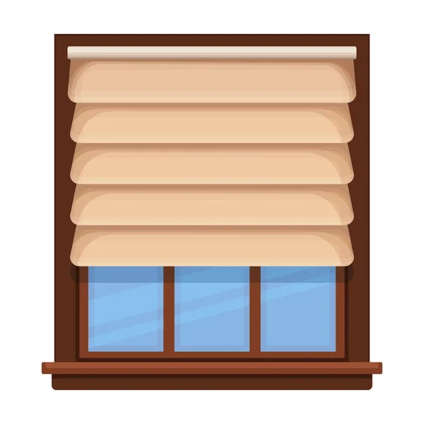 Fönsterblind vektor tecknad ikon. Vektor illustration jalousie hus på vit bakgrund. Isolerad tecknad illustration ikon av fönster blinda . — Stock vektor