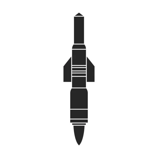 Ballistische Rakete Vektor icon.Black Vektor Symbol isoliert auf weißem Hintergrund ballistische Rakete. — Stockvektor