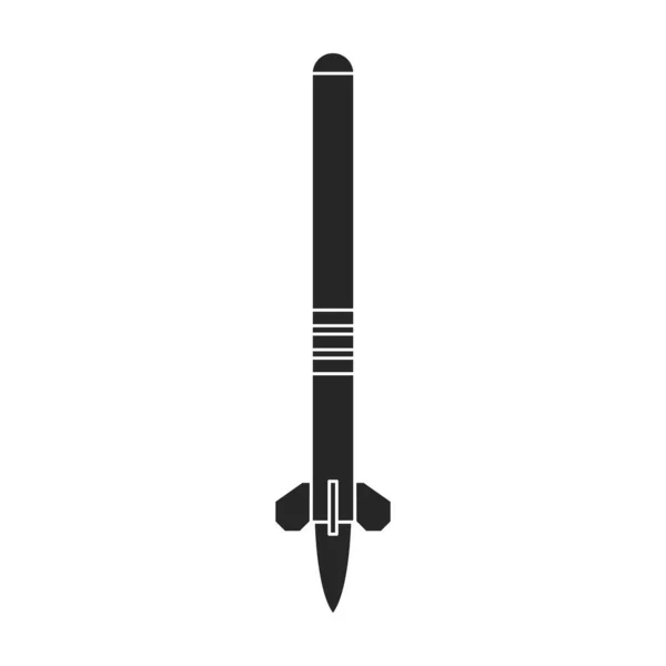 Ballistiska missil vektor ikon.Svart vektor ikon isolerad på vit bakgrund ballistiska missiler. — Stock vektor