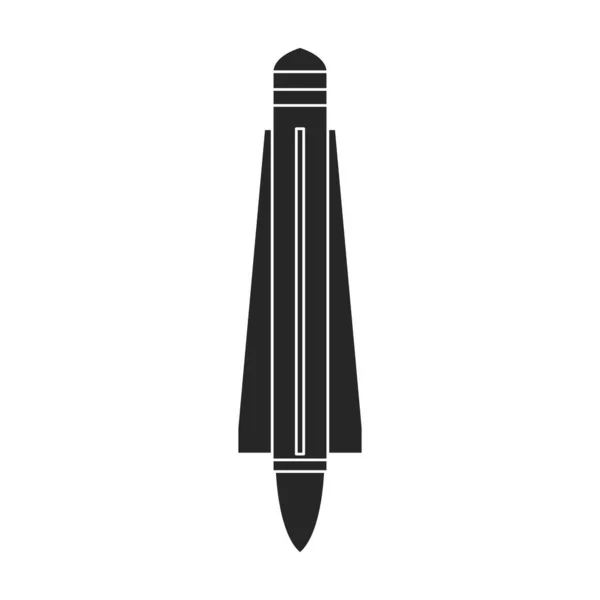 Ballistische Rakete Vektor icon.Black Vektor Symbol isoliert auf weißem Hintergrund ballistische Rakete. — Stockvektor