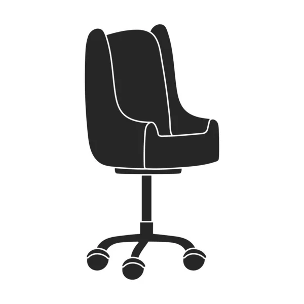 Stoel kantoor vector zwart pictogram. Vector illustratie fauteuil kantoor op witte achtergrond. Geïsoleerde zwarte illustratie icoon van stoel kantoor. — Stockvector