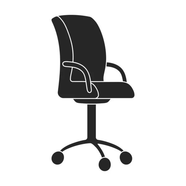 Stoel kantoor vector zwart pictogram. Vector illustratie fauteuil kantoor op witte achtergrond. Geïsoleerde zwarte illustratie icoon van stoel kantoor. — Stockvector