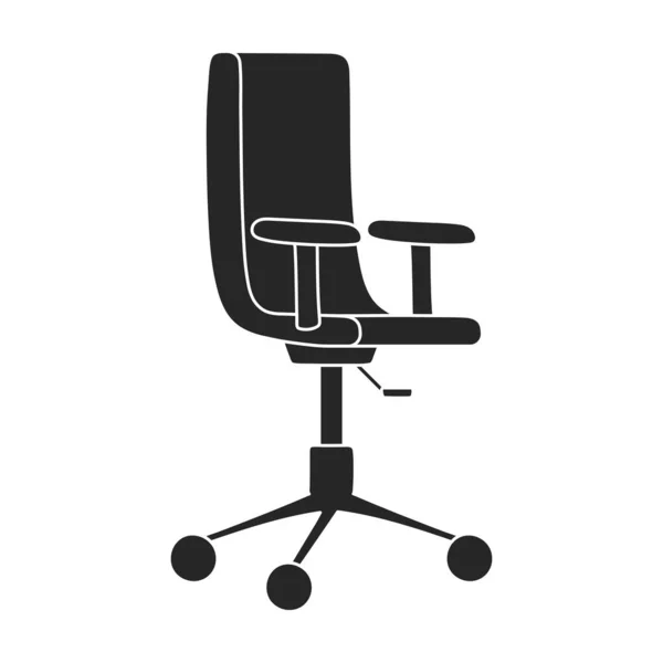 Chaise bureau vecteur icône noire. Bureau de fauteuil d'illustration vectorielle sur fond blanc. Isolé icône d'illustration noire du bureau de la chaise. — Image vectorielle