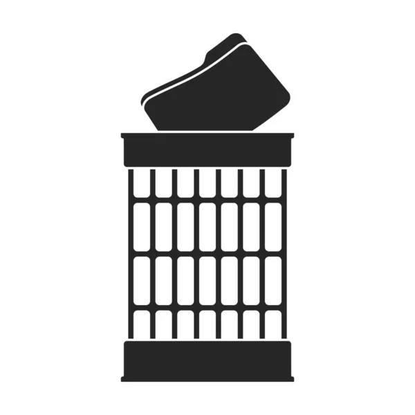 Ícone vetorial Wastebasket icon.Black vetor isolado no fundo branco. — Vetor de Stock