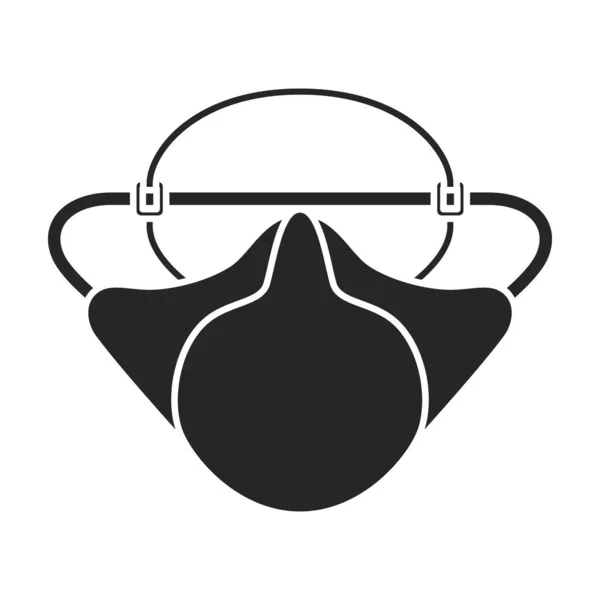 Medizinische Maske Vektor icon.Black Vektor Symbol isoliert auf weißem Hintergrund medizinische Maske. — Stockvektor