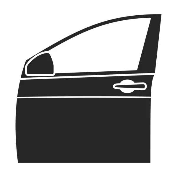 Εικονίδιο φορέα πορτών αυτοκινήτων.Μαύρο διανυσματικό εικονίδιο που απομονώνεται στην άσπρη πόρτα. — Διανυσματικό Αρχείο