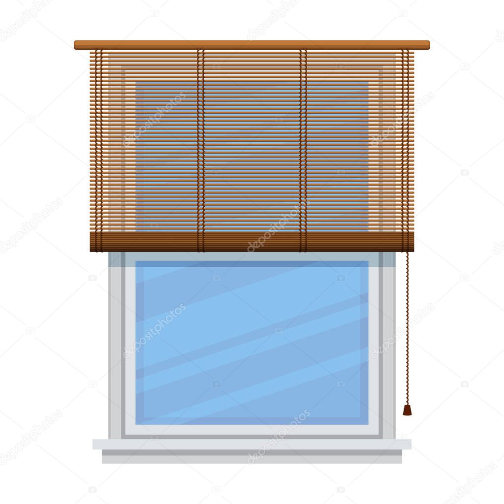 Window blind vector cartoon icon. Vector illustration jalousie house on white background. Isolated cartoon illustration logo of window blind .