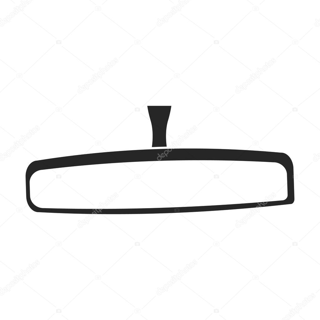 Rear view mirrors vector icon.Black vector icon isolated on white background rear view mirrors.