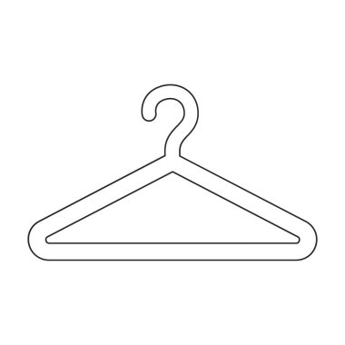 Askı vektör simgesi. Taslak vektör simgesi beyaz arkaplan askısında izole edildi.