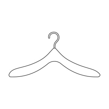 Askı vektör simgesi. Taslak vektör simgesi beyaz arkaplan askısında izole edildi.