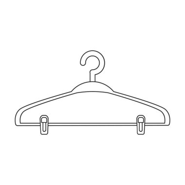 Askı vektör simgesi. Taslak vektör simgesi beyaz arkaplan askısında izole edildi.