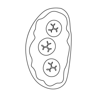 Tost vektörü simgesi. Taslak vektör simgesi beyaz arkaplan tostunda izole edildi.