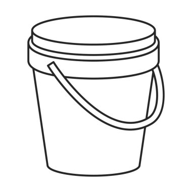 El arabası vektör simgesi. Taslak vektör simgesi beyaz arka plan el arabası üzerinde izole edildi.