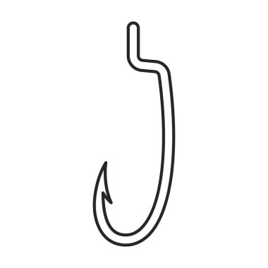Balık kancası vektör simgesi. Taslak vektör simgesi beyaz arkaplan balık kancasına izole edildi.