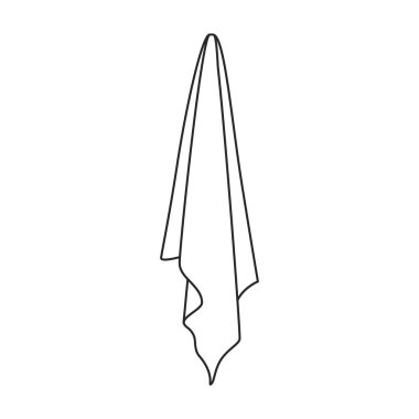 Havlu vektör simgesi. Taslak vektör simgesi beyaz arkaplan havlusunda izole edildi.