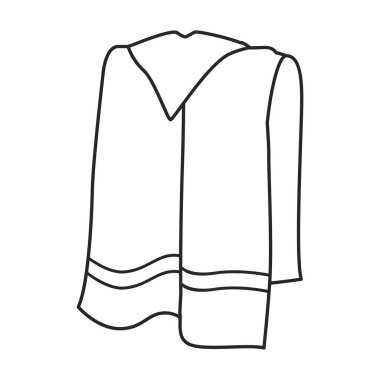 Havlu vektör simgesi. Taslak vektör simgesi beyaz arkaplan havlusunda izole edildi.