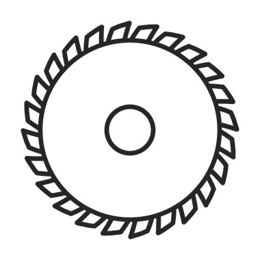 Testere vektör simgesi. Taslak vektör simgesi beyaz arkaplan testeresinde izole edildi.