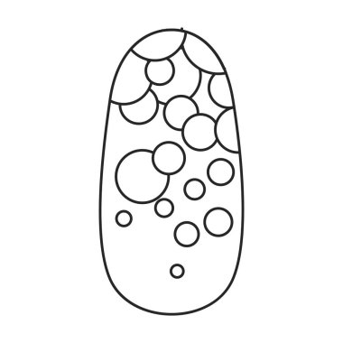 Manikür vektör simgesinin çivisi. Beyaz arka plan manikürünün tırnağında izole edilmiş dış hat vektör simgesi..