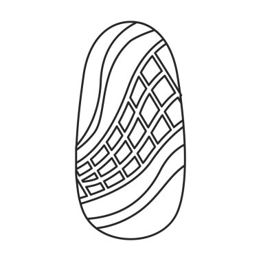 Manikür vektör simgesinin çivisi. Beyaz arka plan manikürünün tırnağında izole edilmiş dış hat vektör simgesi..