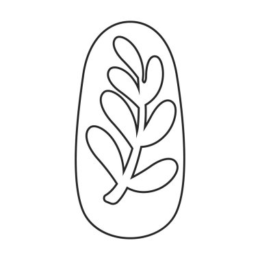 Manikür vektör simgesinin çivisi. Beyaz arka plan manikürünün tırnağında izole edilmiş dış hat vektör simgesi..