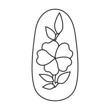 Manikür vektör simgesinin çivisi. Beyaz arka plan manikürünün tırnağında izole edilmiş dış hat vektör simgesi..