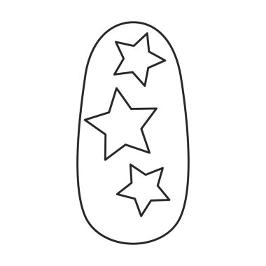 Manikür vektör simgesinin çivisi. Beyaz arka plan manikürünün tırnağında izole edilmiş dış hat vektör simgesi..