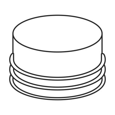 Cap şişe vektör simgesi. Taslak vektör simgesi beyaz arka plan kapağı şişesinde izole edildi.