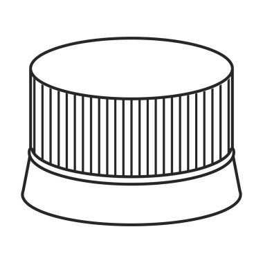 Cap şişe vektör simgesi. Taslak vektör simgesi beyaz arka plan kapağı şişesinde izole edildi.