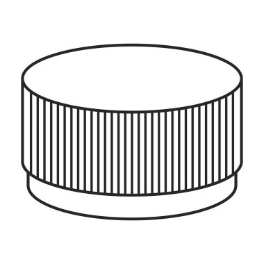 Cap şişe vektör simgesi. Taslak vektör simgesi beyaz arka plan kapağı şişesinde izole edildi.