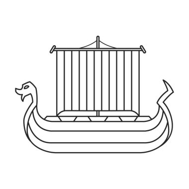 Gemi Viking vektör simgesi. Ana vektör simgesi beyaz arkaplan viking gemisinde izole edildi.