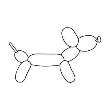 Balon kedisi vektör simgesi. Taslak vektör simgesi beyaz arka plan balonu kedisi üzerinde izole edildi.