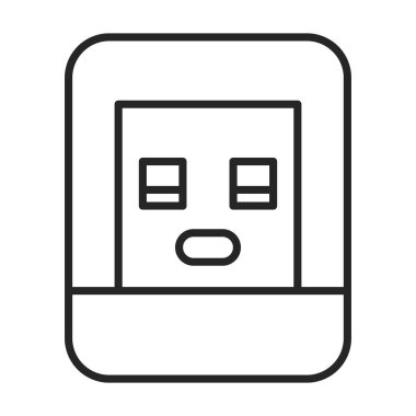 Usb vektör simgesi. Taslak vektör simgesi beyaz arkaplan kullanıcısında izole edildi.