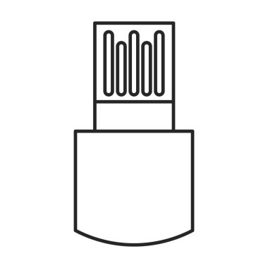 Flaş vektör simgesini kullan. Beyaz arkaplan sürücüsünde izole edilmiş taslak vektör simgesi.