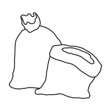 Çiftçi çantası vektör simgesi. Beyaz arkaplan çiftçi çantasındaki ana vektör simgesi izole edildi.